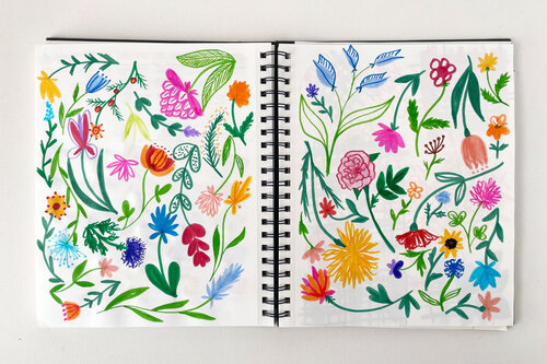 FlowersinMarkerinMySketchbook